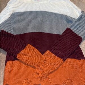 Colorblock Knit Sweater with Rich Hues